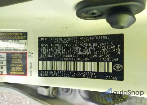 2016 Toyota Camry Se z USA, uszkodzony, nr VIN 4T1BF1FK2GU605187